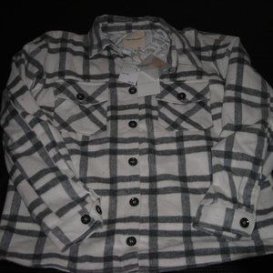 Thread & Supply Coat Size L Grey/White Plaid